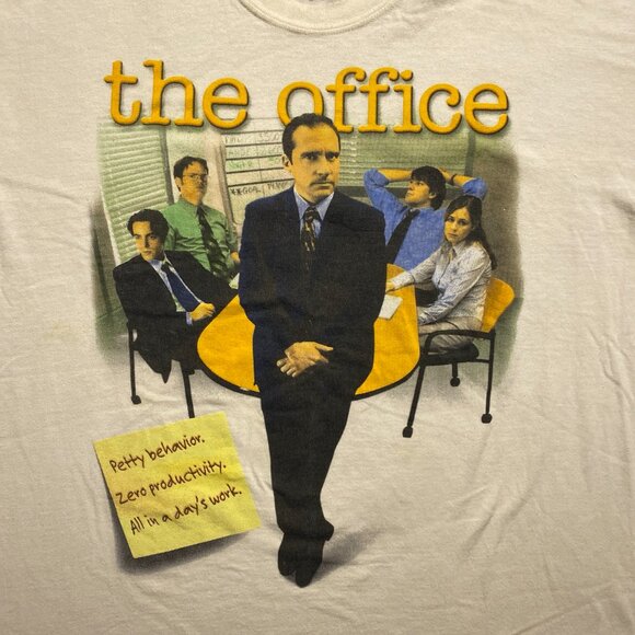 Men’s The Office Conference Room Crewneck T-Shirt Large White - Picture 2 of 6
